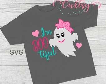 Girl Ghost SVG / Halloween svg / Cute Ghost svg / I'm BOOtiful svg Cutting File / Halloween svg designs for girls / Halloween svg for Baby