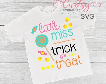 Halloween SVG / Halloween svg para niñas / Little Miss Trick or Treat svg / Trick or Treat svg / archivos svg silueta / archivos svg para cricut