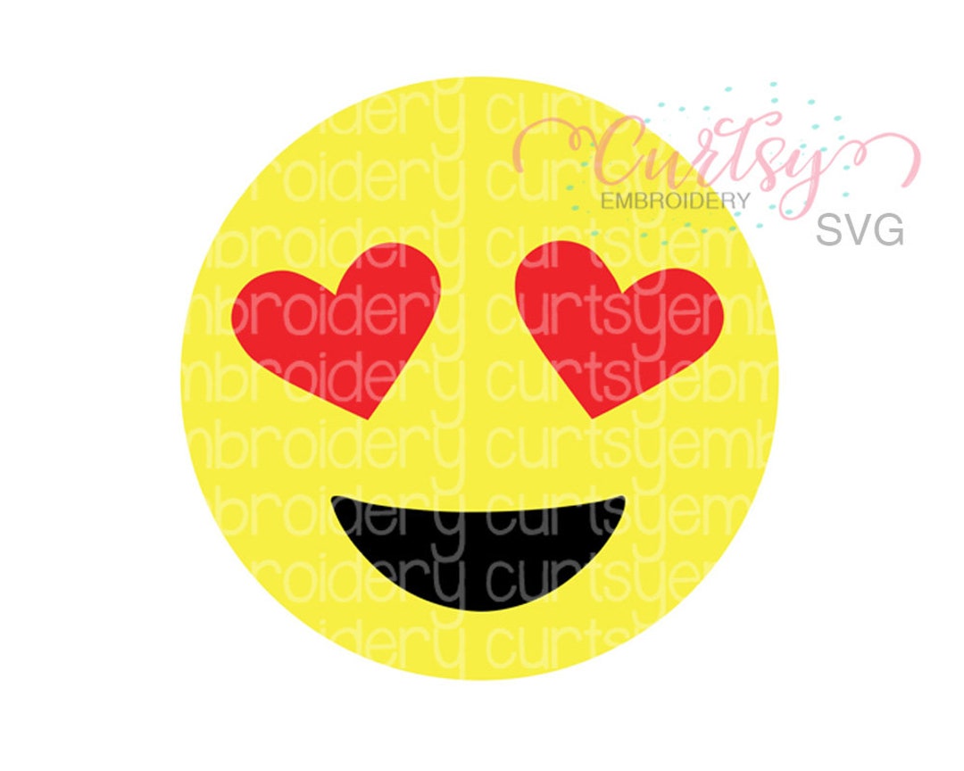 Valentines Day SVG File / Love Emoji With Heart Eyes Svg / Valentine ...