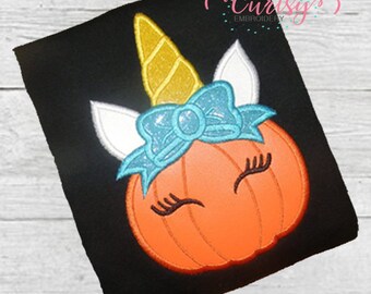 Halloween Unicorn Applique Design / Halloween Embroidery Design / Unicorn Applique / Halloween Applique / Pumkin Unicorn / Thanksgiving