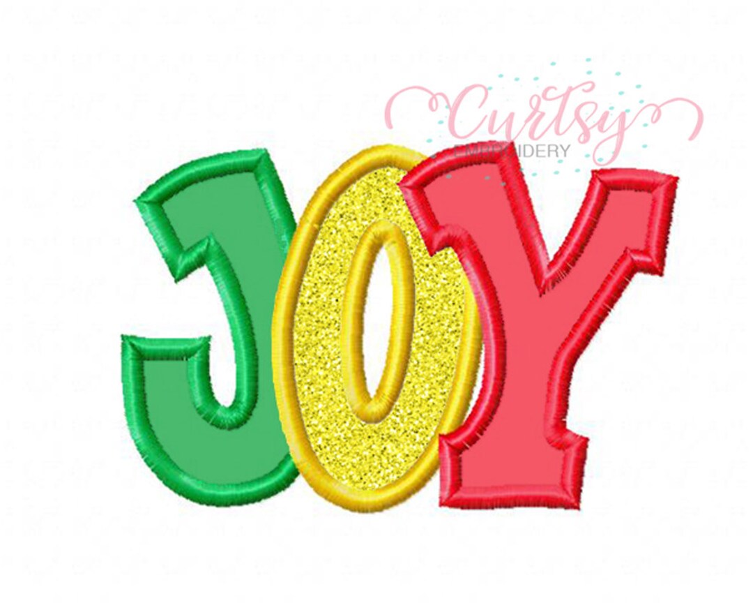 JOY Christmas Applique Embroidery Design / Christmas Embroidery
