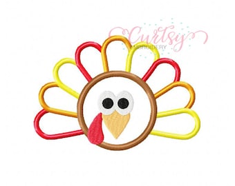 Thanksgiving Turkije Applique Design / Boy Turkije Borduurwerk / Herfst Borduurwerk / Thanksgiving Applique Design voor Jongens / Boy Turkije