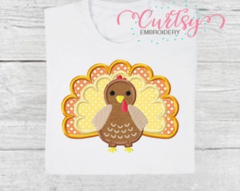 Turkije Applique Design / Turkije Borduurwerk Design / Thanksgiving Applique Design / Thanksgiving Turkije Borduurwerk Applique Design