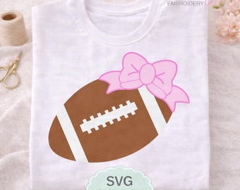 Football Bow SVG | Girl Football SVG | Football Applique svg | Cricut Cut File | Silhouette Design | Game Day Shirt SVG