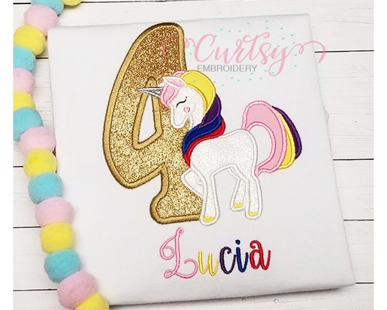 Unicorn birthday applique design  unicorn birthday embroidery  etsy Unicorn birthday applique design  unicorn birthday embroidery  etsy