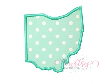 Ohio State Embroidery Applique Design in 16 Sizes / Ohio Machine Embroidery Design / Ohio Applique Design / OH Embroidery / 16 Sizes