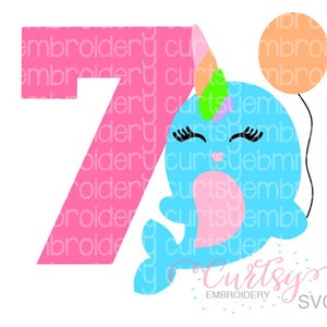 Narwhal Birthday Shirt - 7th Birthday Narwhal Birthday Shirt - 7th Birthday