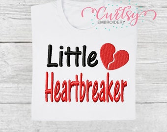 Valentine Embroidery Design / Little Heartbreaker Embroidery Design / Valentines Day Embroidery Design for Boys / Valentine Applique Design