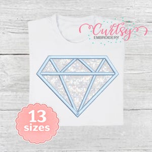 Diamond Applique Embroidery File, Diamond Embroidery Design, Bling Diamond Embroidery, Applique Embroidery File, Diamond Pattern