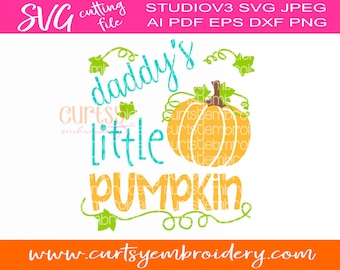 Petite citrouille SVG Design, Design de SVG de Halloween, Pumpkin Patch SVG papa couper des fichiers