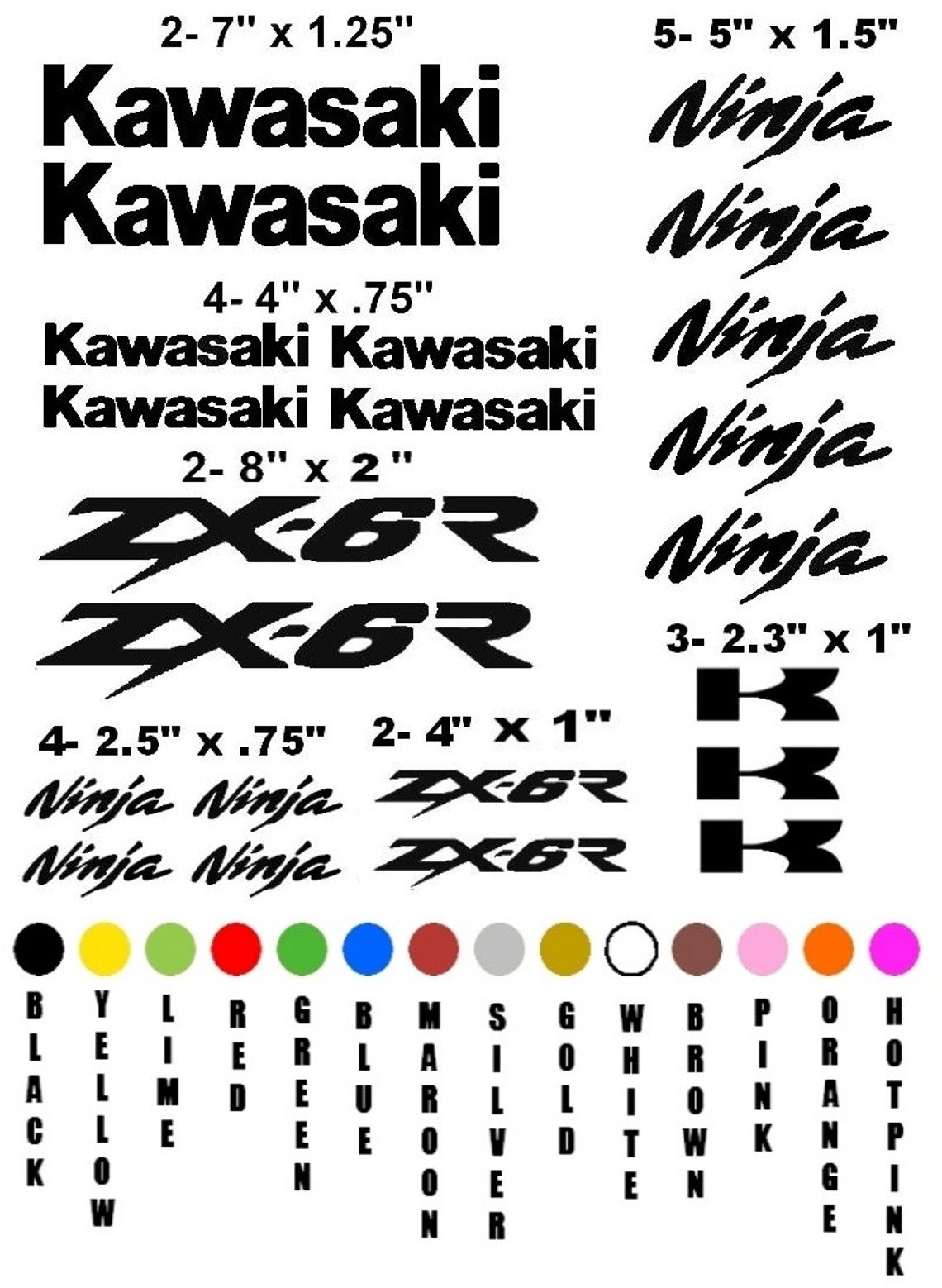 KAWASAKI ZX6R NINJA Motorcycle Sticker Decal Kit Race Racing Etsy
