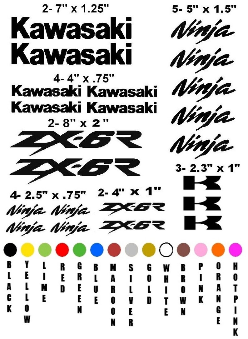 KAWASAKI ZX6R NINJA Motorcycle Sticker Decal Kit Race Racing Etsy