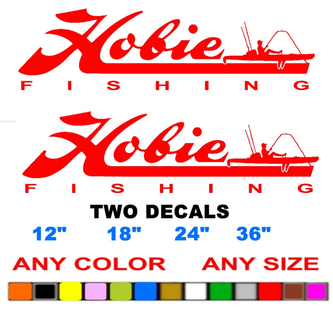 HOBIE FISHING Boat Stickers Decals Any Color Etsy