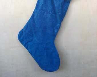 stocking | hand dyed | indigo | shibori | 22 x 12