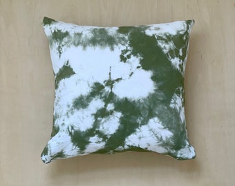 throw pillow | hand dyed | olive | shibori