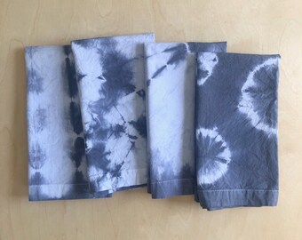 napkins | set of 4 | hand-dyed | shibori | slate