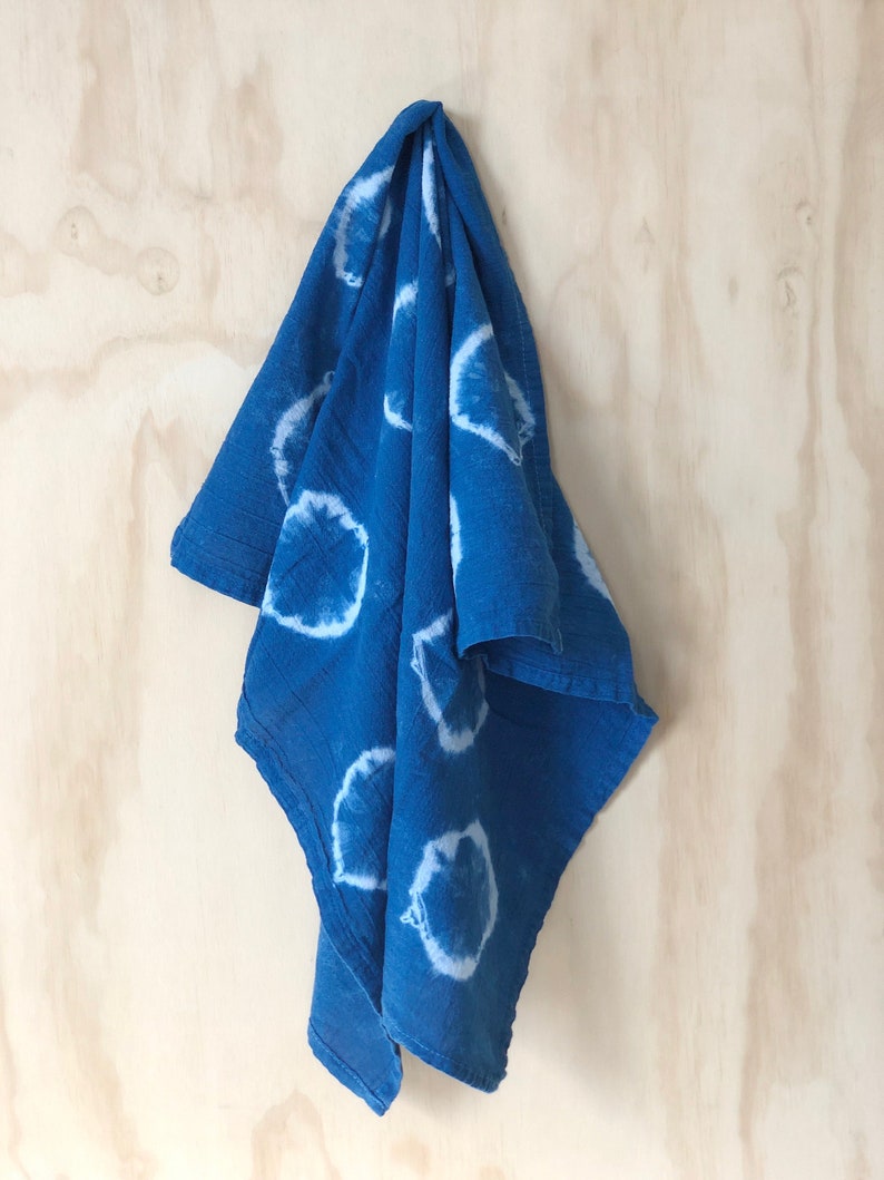 Hand Dyed Indigo Shibori Tea Towel Etsy