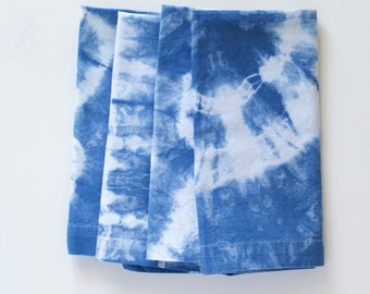 napkins | set of 4 | hand-dyed | shibori | indigo