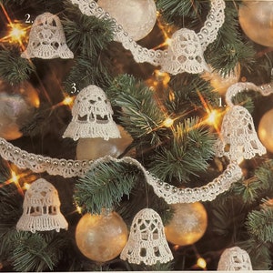 Frosty Beaded Garland and Shimmering Bells - CROCHET PATTERN