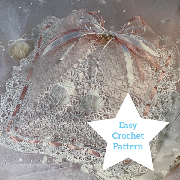 Ring Bearer's Pillow - EASY CROCHET PATTERN - digital download