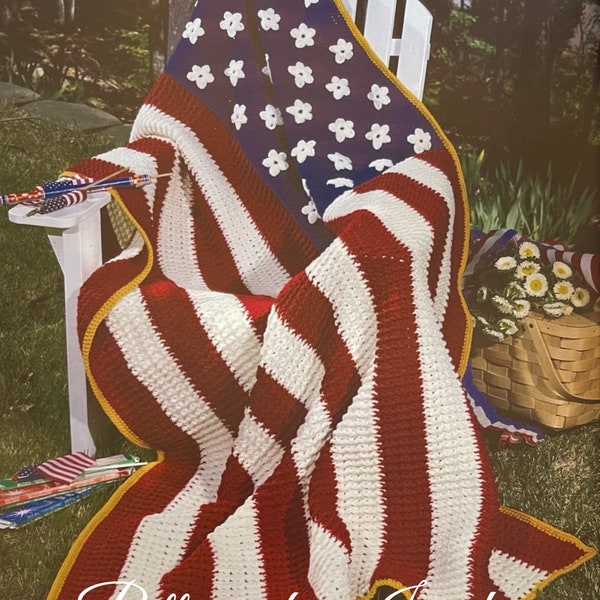 American Flag Crochet Afghan PATTERN - Digital