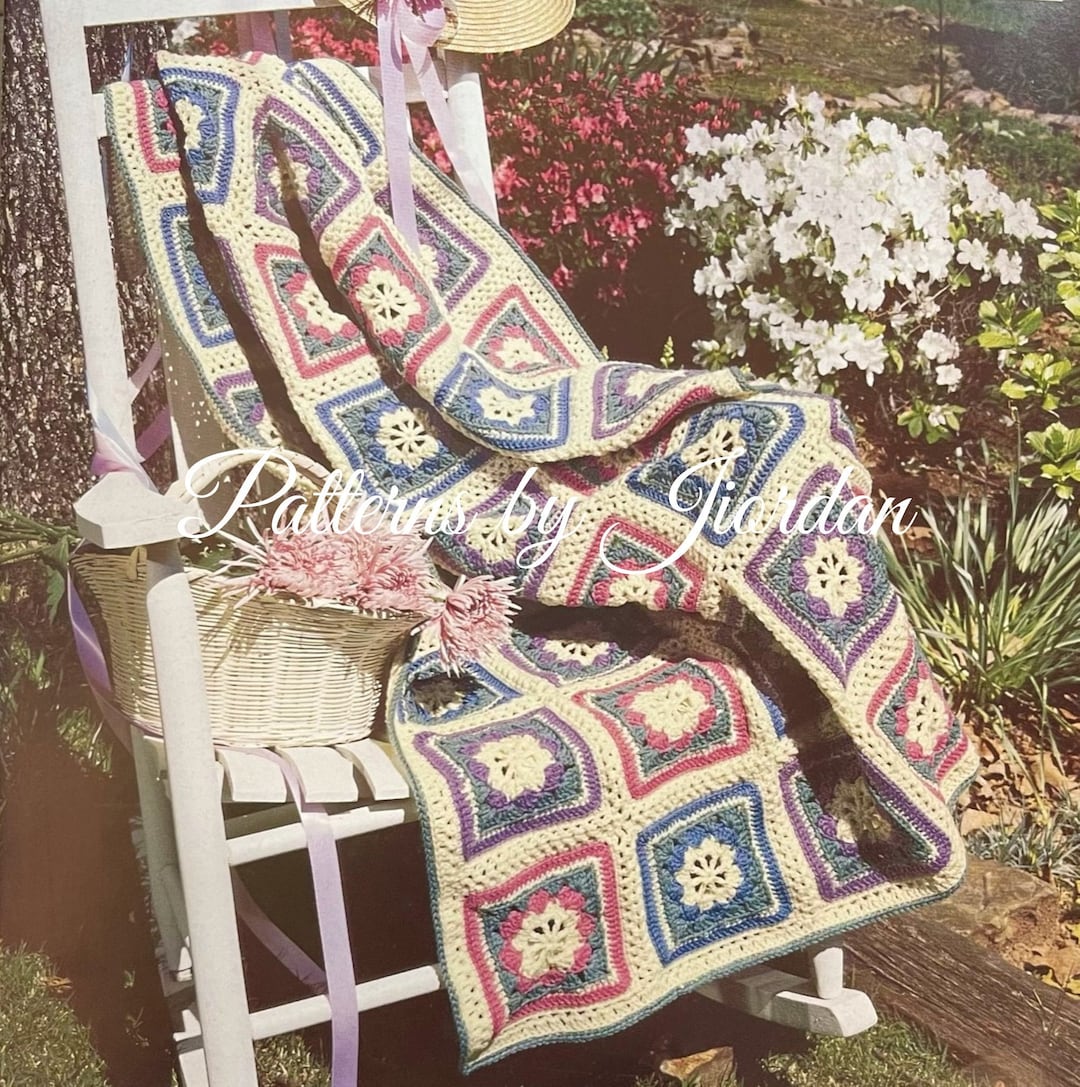 Fabulous Flowers Afghan CROCHET PATTERN Digital Pdf Etsy