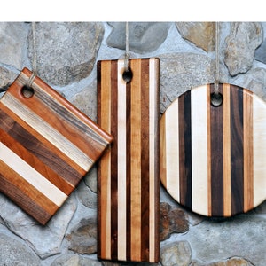 Cutting board with handle square, circle, or rectangle image 1