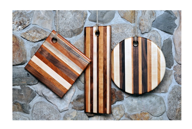 Cutting board with handle square, circle, or rectangle zdjęcie 1
