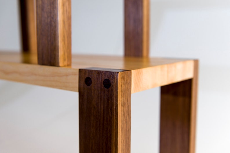 Step Stool in walnut and maple wood, Contemporary Mission Style image 2