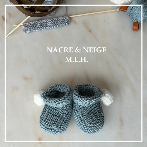 LE CLASSIQUE - Baby Booties Knitting Pattern (Patron de Tricot Chaussons Bébé)