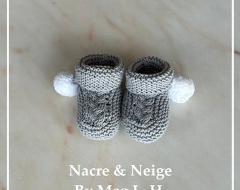 Baby Booties Knitting Pattern - Make an easy Mother's Day gift for Grandma or gift for Knitters and Crafters with a knitted booties pattern