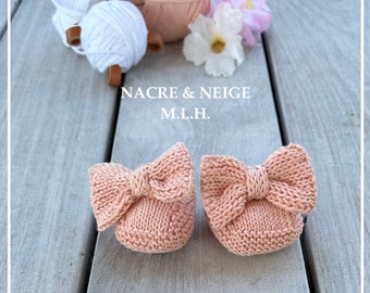 Strickanleitung - Baby Booties | Einfaches Bootie- Schnittmuster | Girly Schleifen-Schuhe | Das perfekte handgemachte Geschenk zur Geburt * NUR Muster *