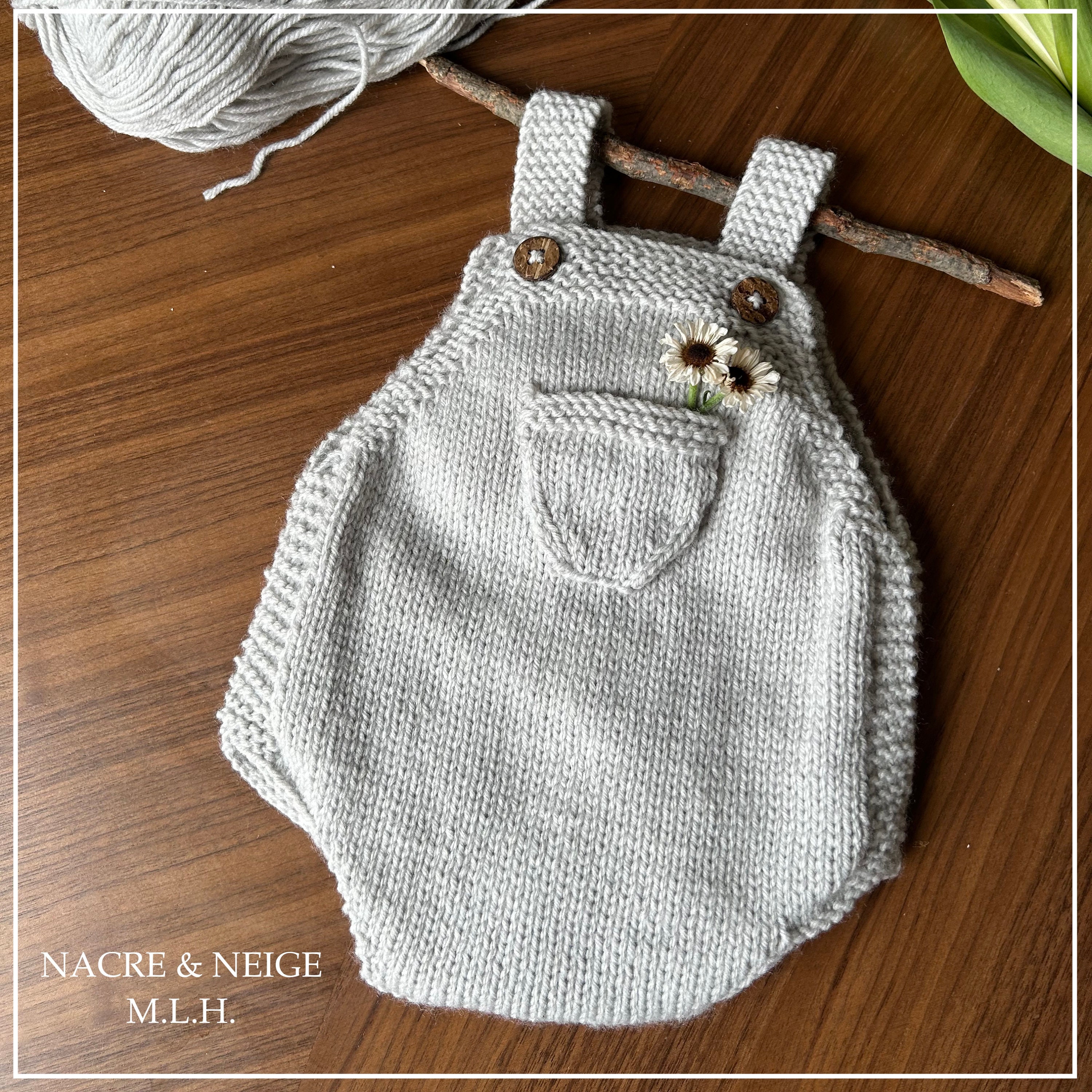 Knitting Pattern - Easy Knitted Baby Romper | 2-in-1 Romper With Pocket ...