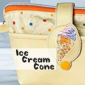Snap Tab Pouch / Mini Bag- Ice Cream Cone