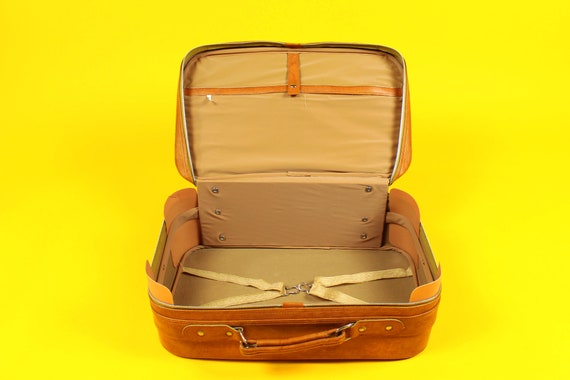 Leather Vintage Carryon Suitcase with Front Pocket - image 2