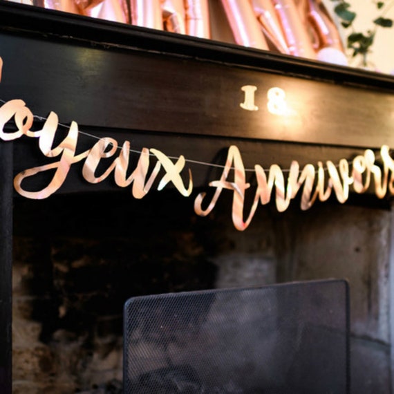 Joyeux Anniversaire French Theme Party Happy Birthday Banner Etsy