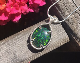 Opal Wire Wrapped Pendant, Wire Wrap, Opal Wire Wrap, Opal Pendant, Opal Jewelry, Heady Wire Wrap, Wire Wrapped Jewelry, Heady