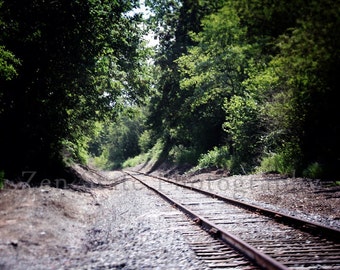 Railroad Photo Print. Railroad Tracks Photography Print. Photo Print, Framed Photography, or Canvas Print. Home Decor.