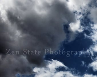 Cloud Photography. Cloud Watching Sky Photography Print. Wall Art. Clouds Photo Print, Framed Print, or Canvas Print. Home Decor.