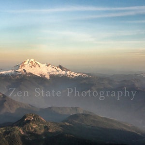 Mount Baker Landscape Photograph Mountain Snow Nature Photography Pastel Sunset Mountain Photo Fine Art Print Canvas Art Framed Photography image 1