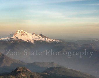 Mount Baker Landscape Photograph Mountain Snow Nature Photography Pastel Sunset Mountain Photo Fine Art Print Canvas Art Framed Photography