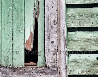 Barn Photography Fine Art Print. Rustic Wall Art. Vintage Inspired Kitchen Art. Farm House Wall Decor. Mint Green Shabby Chick Photograph.