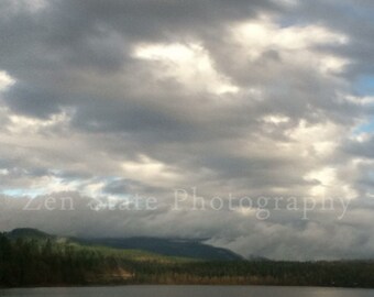 Landscape Print. Cloud Photography. Photo Print Wall Art. Square Format Photo Print, Framed Print, or Canvas Print. Home Decor.