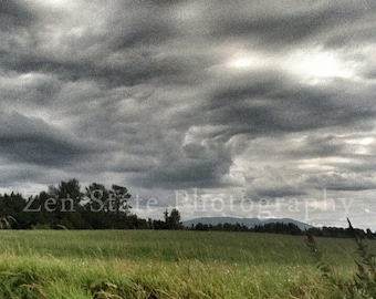 Nature Photography Print. Landscape Photo Wall Decor. Rolling Sky Landscape Print. Unframed Photo Print, Framed Print, or Canvas Print.