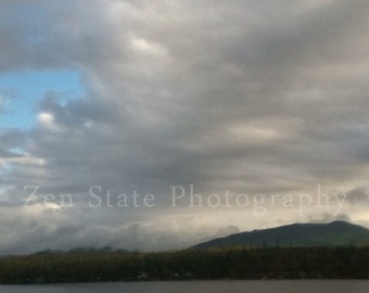 Lake and Mountains Landscape Print. Cloud Photography. Wall Art. Photo Print, Framed Print, or Canvas Print. Home Decor. iPhoneography.