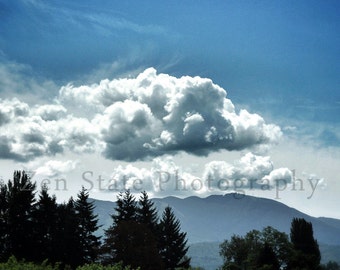 Summer Countryside Landscape Photograph. Blue and Green Nature Photography. Fine Art Photography For the Home Decor. Large Wall Art Prints.