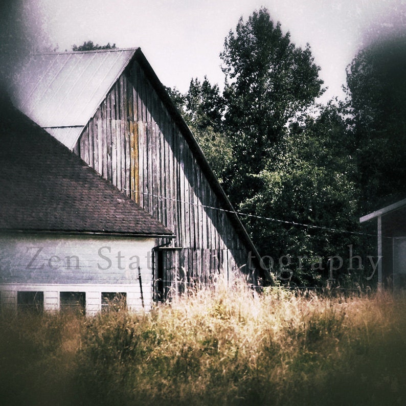 Weathered Barn Photography. Rural America Photography Print. Wall Hanging. Farm Life Photo Print, Framed Print, or Canvas Print. Home Decor. image 1