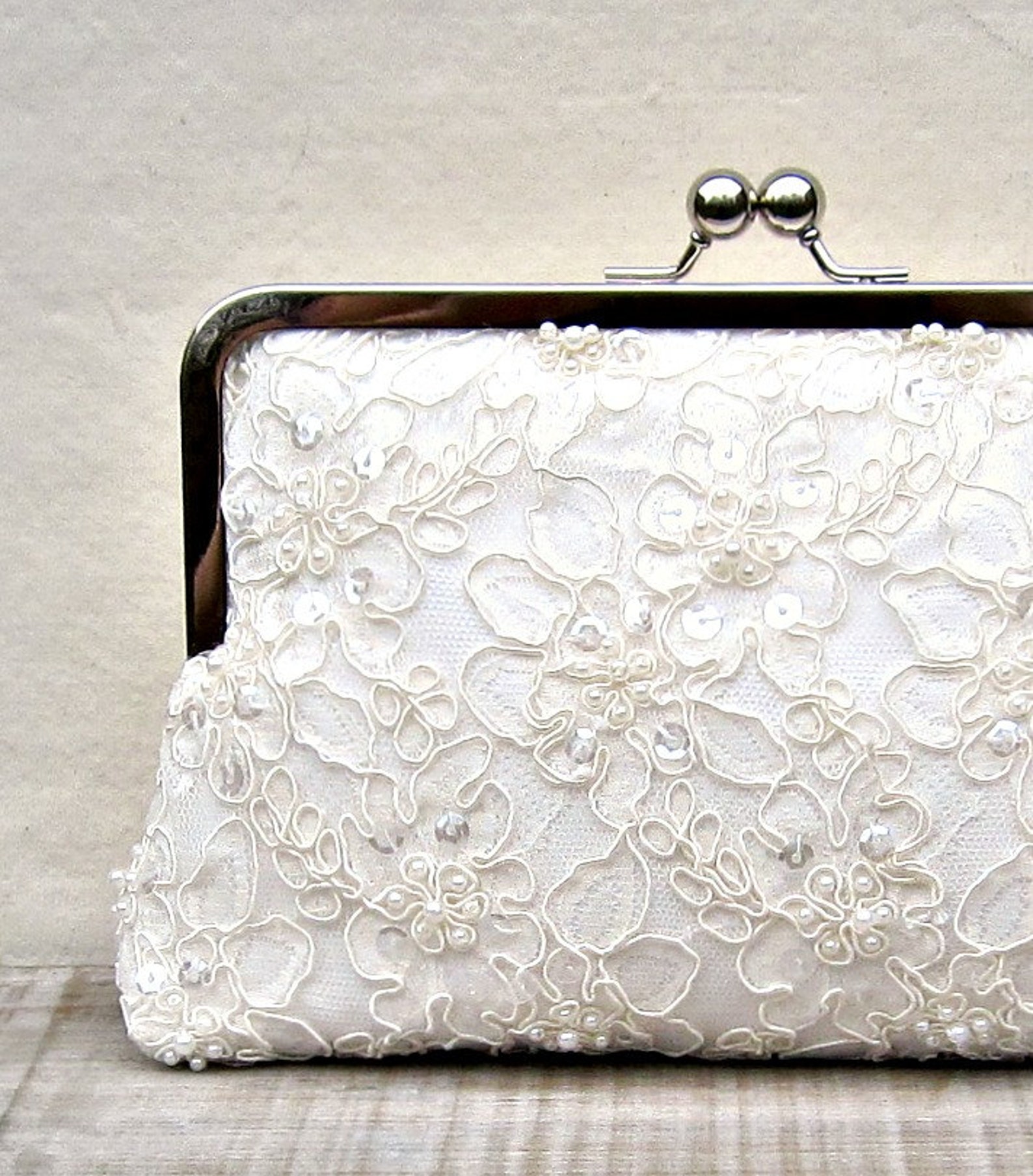 Lace Bridal Clutch Bag Ivory Pearl and Sequin Wedding Clutch Etsy — free download