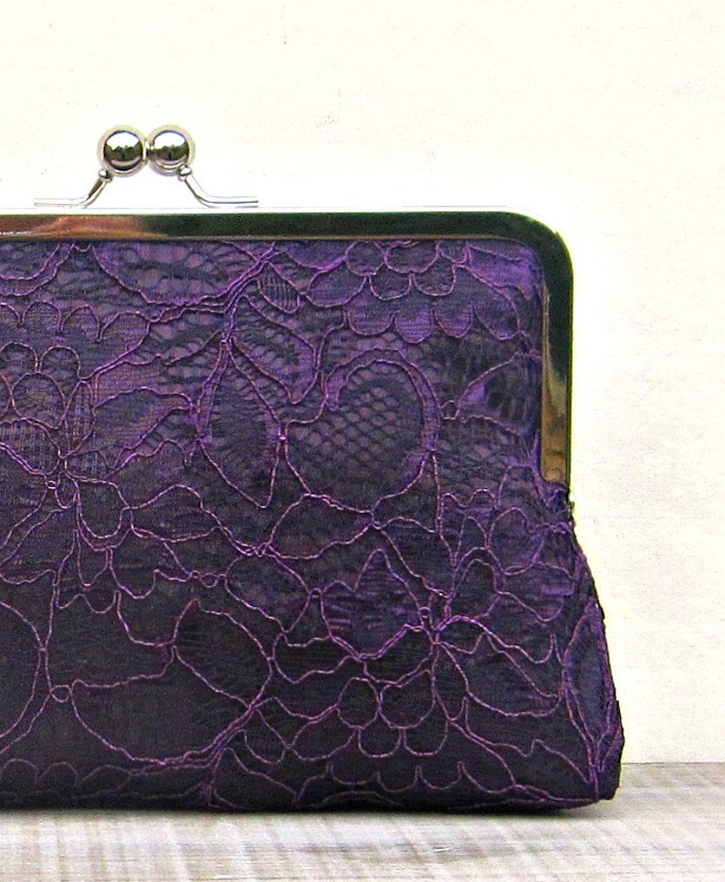 Purple Clutch Purple Lace Clutch Purple Bridal Clutch Etsy