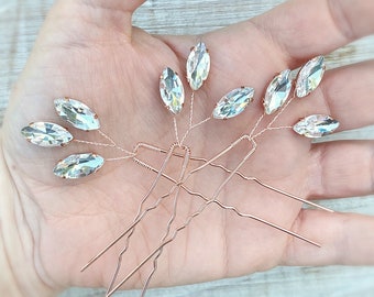 Épingles à cheveux de mariée en or rose, accessoires de cheveux de mariée, accessoires de cheveux de mariage, épingles de mariage, épingles à cheveux en strass, épingles à diamants, cheveux de mariée